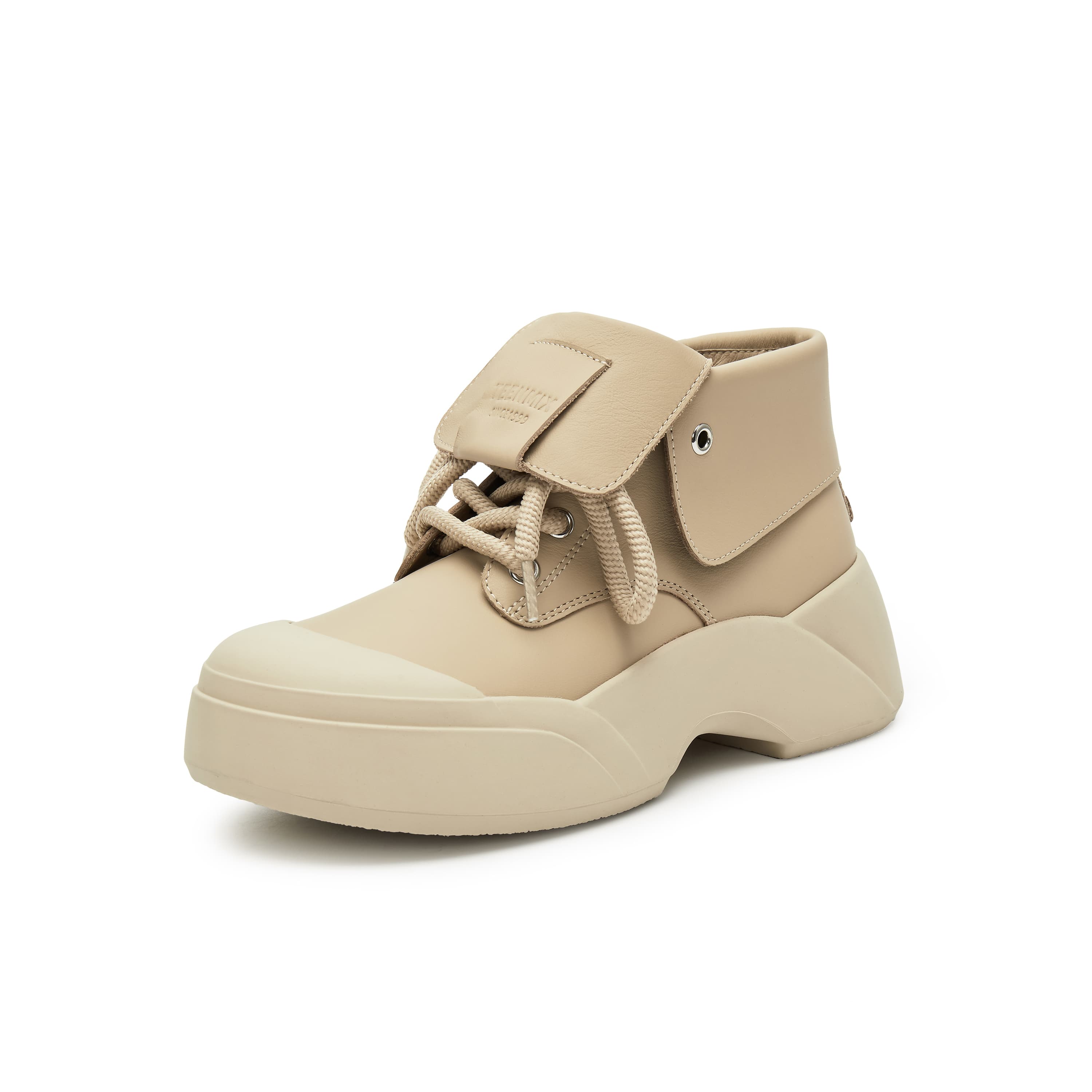 ハイカットスニーカー フラップポケット付き厚底ハイカットシューズ