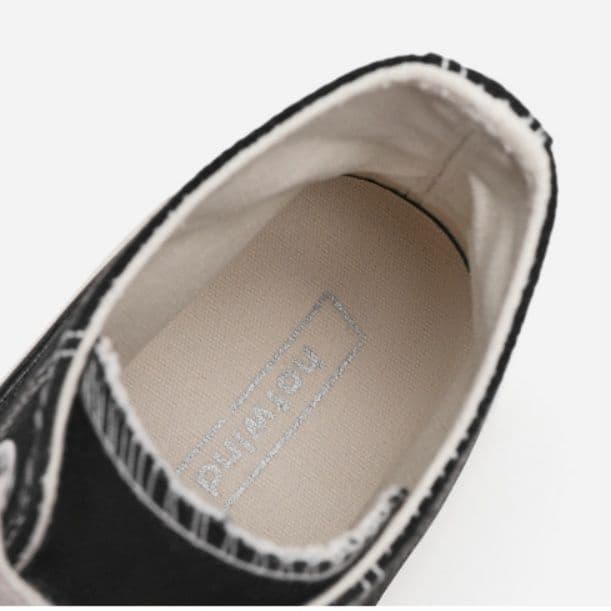 【アーバン・レトロ】バイカラー ハイカットスニーカー ベージュ×ブラック | 厚底 コートスタイル ストリート