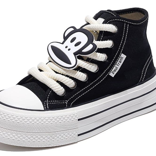 ハイカットスニーカー シンプル カジュアル 可愛い かわいい 目立つ 遊び心 デイリーコーデ デイリーユース 履きやすい 歩きやすい