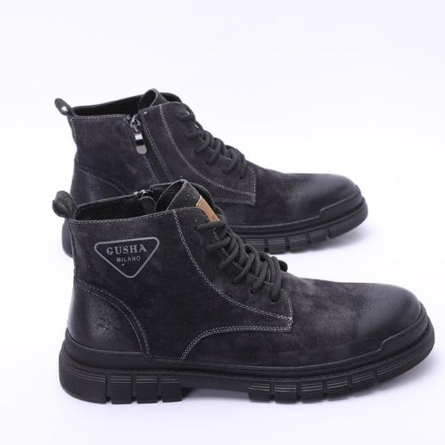 ハイカットスニーカー 高級感 スエード  安定感 通勤 カジュアル 耐久性 歩きやすさ 滑りにくい サイドファスナー 快適歩行 衝撃吸収