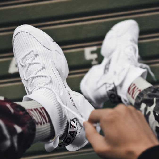 【近未来】サイバーパンク チャンキーソックススニーカー ホワイト | 超厚底 ハイテク