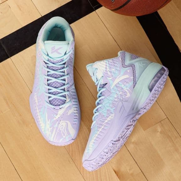 【幻想的な躍動感】パステル・マーブル ハイカットスニーカー | 厚底 エアクッション ユニット パープル×ミント