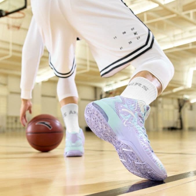 【幻想的な躍動感】パステル・マーブル ハイカットスニーカー | 厚底 エアクッション ユニット パープル×ミント