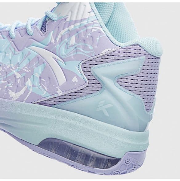 【幻想的な躍動感】パステル・マーブル ハイカットスニーカー | 厚底 エアクッション ユニット パープル×ミント