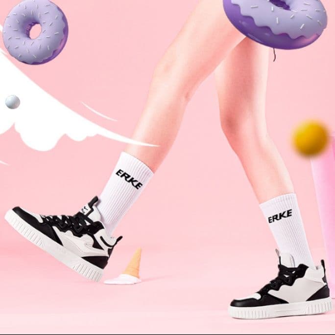 【モノトーン パネル】厚底 ハイカットスニーカー 黒 白 | 波型デザイン ストリート レザー調