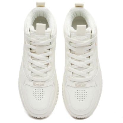 【モノトーン パネル】厚底 ハイカットスニーカー 黒 白 | 波型デザイン ストリート レザー調