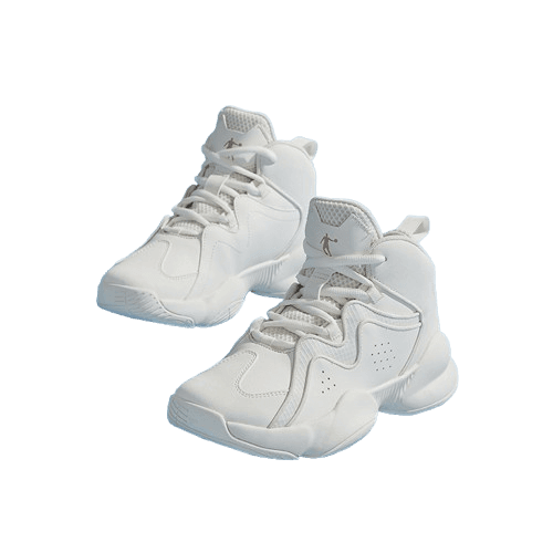 【都会派アスリート】ハイカットスニーカー ベージュ×グレー | 厚底 バスケットスタイル ストリート 異素材コンビ