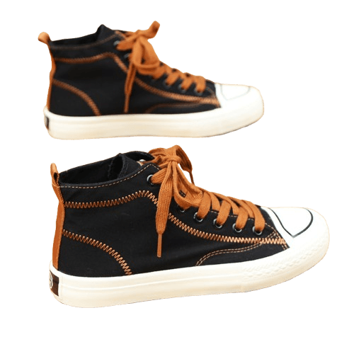 ハイカットスニーカー 定番 デザインステッチ カジュアル デイリーユース デイリーコーデ オールシーズン キャンパス