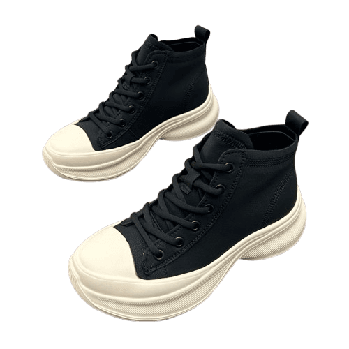 ハイカットスニーカー 厚底 スポーツ 履きやすい 厚底ソール 脚長効果 おしゃれ シンプル カジュアル きれいめコーデ クッション