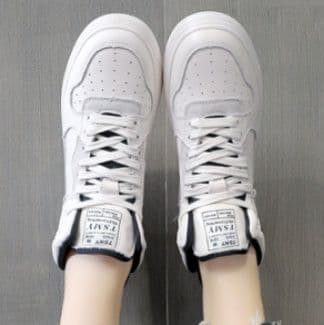 ハイカットスニーカー シンプル カジュアル 安定感 厚底ソール 上質な本革素材 ボリュームソール クッション  衝撃吸収 グリップ力