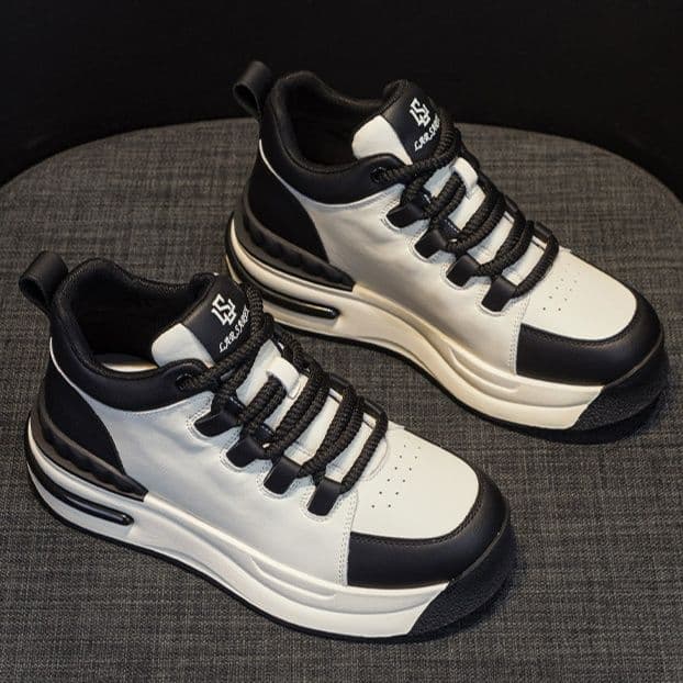 ハイカットスニーカー 高級感 厚底ソール 伸長効果 美脚足長 カジュアル シンプル かわいい 可愛い おしゃれ スタイリッシュ きれいめ