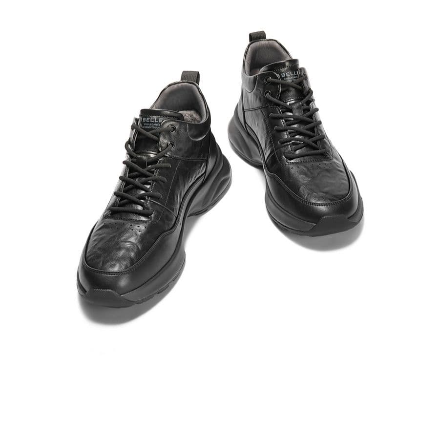 ハイカットスニーカー 上質革素材 厚底 厚底ソール 快適な履き心地 ビジネスカジュアル 高級感 通勤 会社