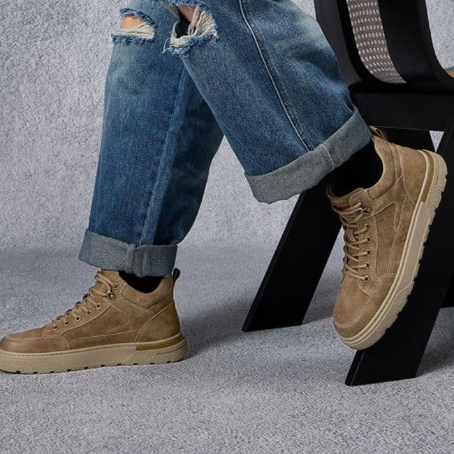 ハイカットスニーカー ビジネス 通勤 会社 おしゃれ スタイリッシュ きれいめ 伸長効果 通気性 軽快 快適歩行 すべりにくい 安定感