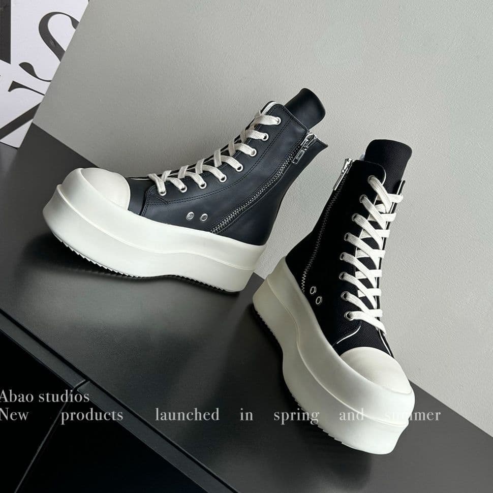 ハイカットスニーカー 脚長効果 スタイリッシュ 美脚 厚底 サイドジップ クッション性 ボリュームソール 目立つ カジュアル