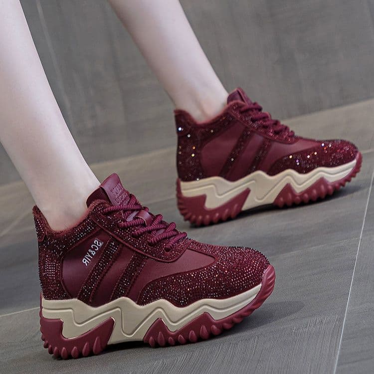 ハイカットスニーカー 美脚足長 ストリート ヒップホップ ダンススニーカー 伸長効果 目立つ 遊び心 おしゃれ クッション 安定感