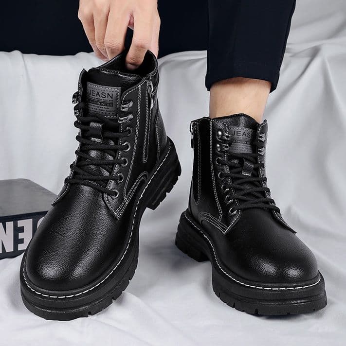 ハイカットスニーカー 高級感 ビジネス 通勤 会社 おしゃれ スタイリッシュ きれいめ 通気性 軽快 快適歩行 すべりにくい 安定感