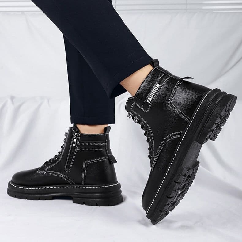 ハイカットスニーカー 高級感 ビジネス 通勤 会社 おしゃれ スタイリッシュ きれいめ 通気性 軽快 快適歩行 すべりにくい 安定感