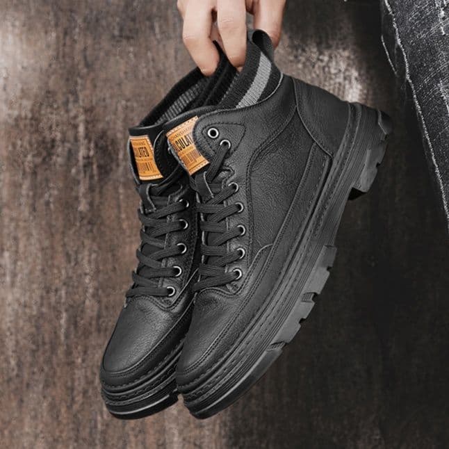 ハイカットスニーカー 定番 ビジネス 通勤 会社 おしゃれ スタイリッシュ きれいめ 歩きやすい クッション 安定感 スタイルアップ