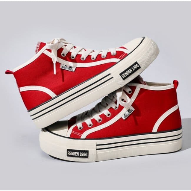 ハイカットスニーカー 人気 定番 シンプル カジュアル 可愛い 履きやすい 歩きやすい クッション 安定感 キャンパス 日常使い