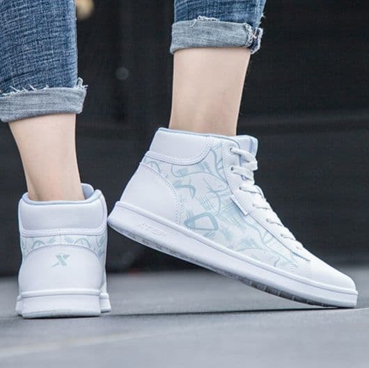 【アートな足元】グラフィック ハイカットスニーカー | モノトーン プリント ストリート ユニセックス