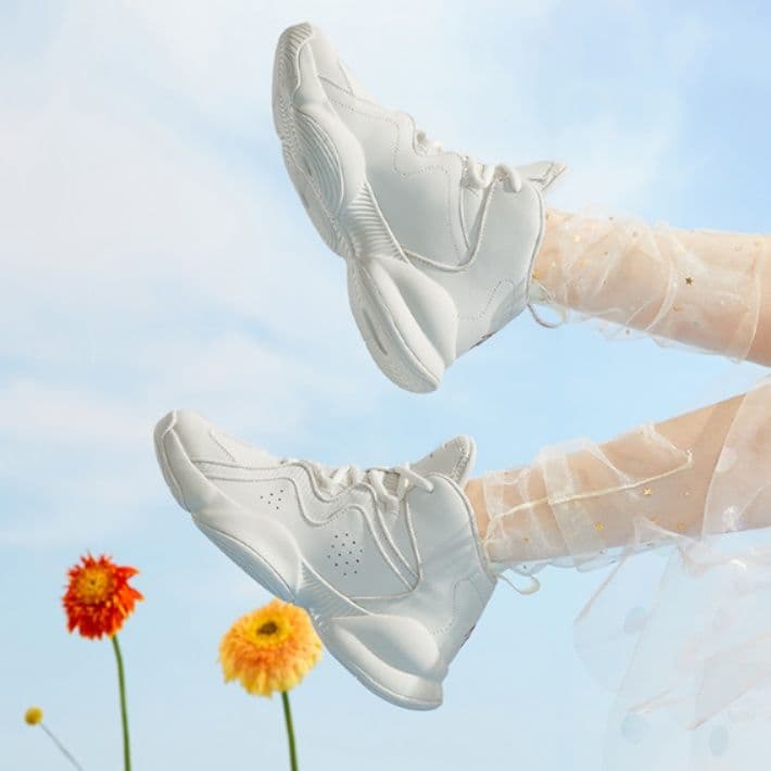 【都会派アスリート】ハイカットスニーカー ベージュ×グレー | 厚底 バスケットスタイル ストリート 異素材コンビ