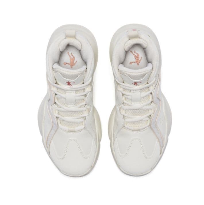 【都会派アスリート】ハイカットスニーカー ベージュ×グレー | 厚底 バスケットスタイル ストリート 異素材コンビ