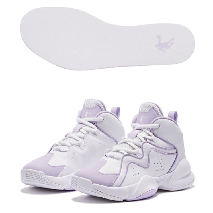 【都会派アスリート】ハイカットスニーカー ベージュ×グレー | 厚底 バスケットスタイル ストリート 異素材コンビ