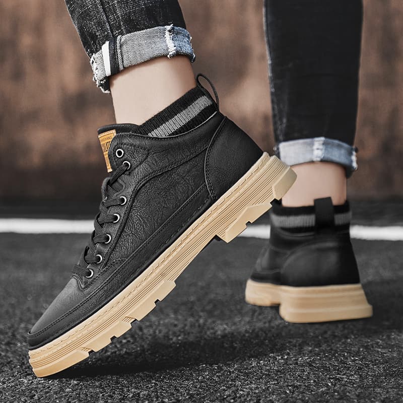 ハイカットスニーカー 定番 ビジネス 通勤 会社 おしゃれ スタイリッシュ きれいめ 歩きやすい クッション 安定感 スタイルアップ