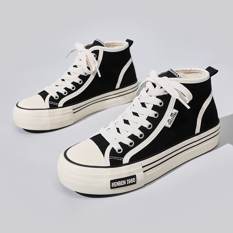 ハイカットスニーカー 人気 定番 シンプル カジュアル 可愛い 履きやすい 歩きやすい クッション 安定感 キャンパス 日常使い