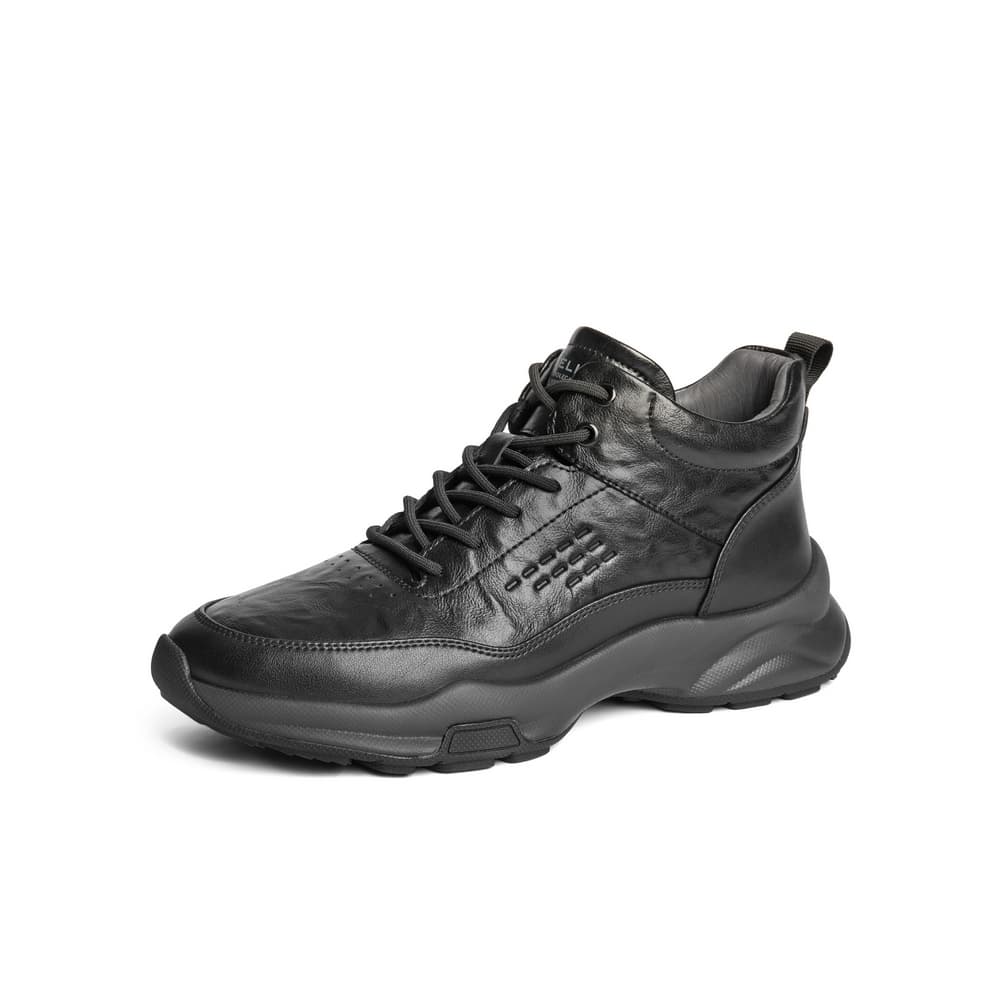 ハイカットスニーカー 上質革素材 厚底 厚底ソール 快適な履き心地 ビジネスカジュアル 高級感 通勤 会社