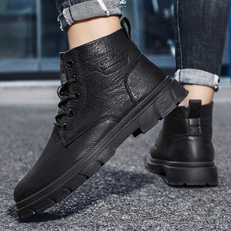 ハイカットスニーカー 定番 クール シンプル 高級感 かっこいい 厚底ソール クッション性 スタイリッシュ ビジネス 歩きやすい 通勤