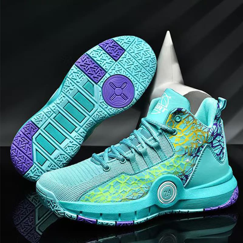 ハイカットスニーカー 定番 部活 バスケットシューズ スポーツ 通学 衝撃吸収性 グリップ力 クッション 安定感 疲れにくい 通気性