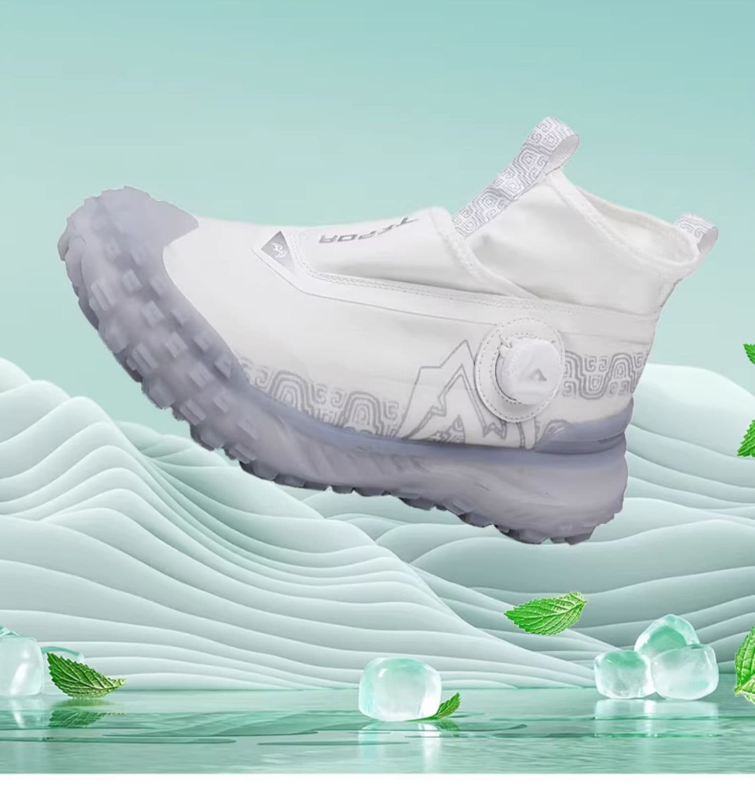 【次世代の履き心地】未来派 ダイヤル式ハイテクスニーカー ホワイト | 着脱スムーズ テックウェア 氷上デザイン