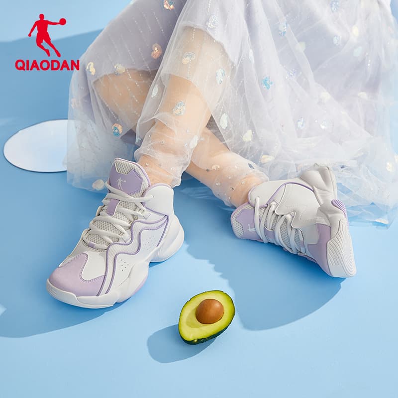 【都会派アスリート】ハイカットスニーカー ベージュ×グレー | 厚底 バスケットスタイル ストリート 異素材コンビ