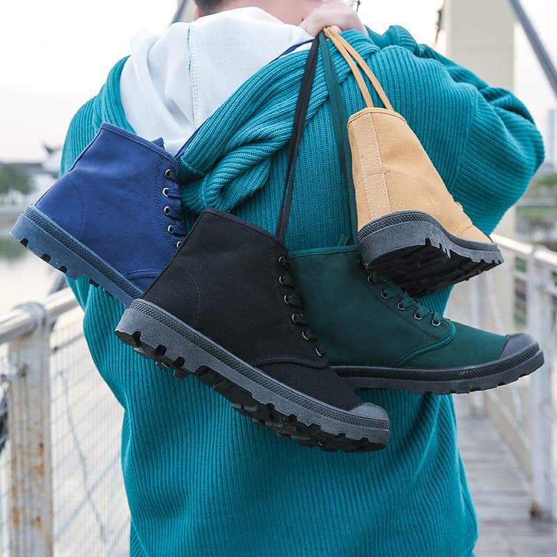 ハイカットスニーカー シンプル 軽量 シンプル アウトドア 日常使い 滑りにくい 履きやすい 歩きやすい クッション 安定感 ハイキング