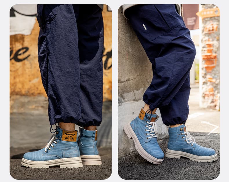 ハイカットスニーカー  歩きやすい デニム素材 カジュアル アウトドア アウトドア ハイキング トレッキング ウォーキング 登山