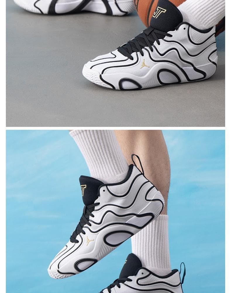 ハイカットスニーカー 波紋デザイン メッシュ素材 耐久性 安定感 衝撃吸収性 スポーツ バスケットボール 部活 かっこいい 厚底ソール