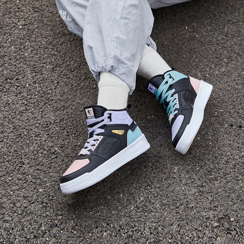 ハイカットスニーカー スポーティ バスケット風 厚底 ハイカットスニーカー スタイリッシュ 厚底ソール カジュアル