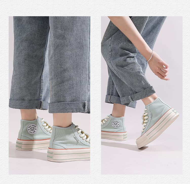 ハイカットスニーカー シンプル カジュアル 可愛い かわいい 目立つ 遊び心 デイリーコーデ デイリーユース 履きやすい 歩きやすい