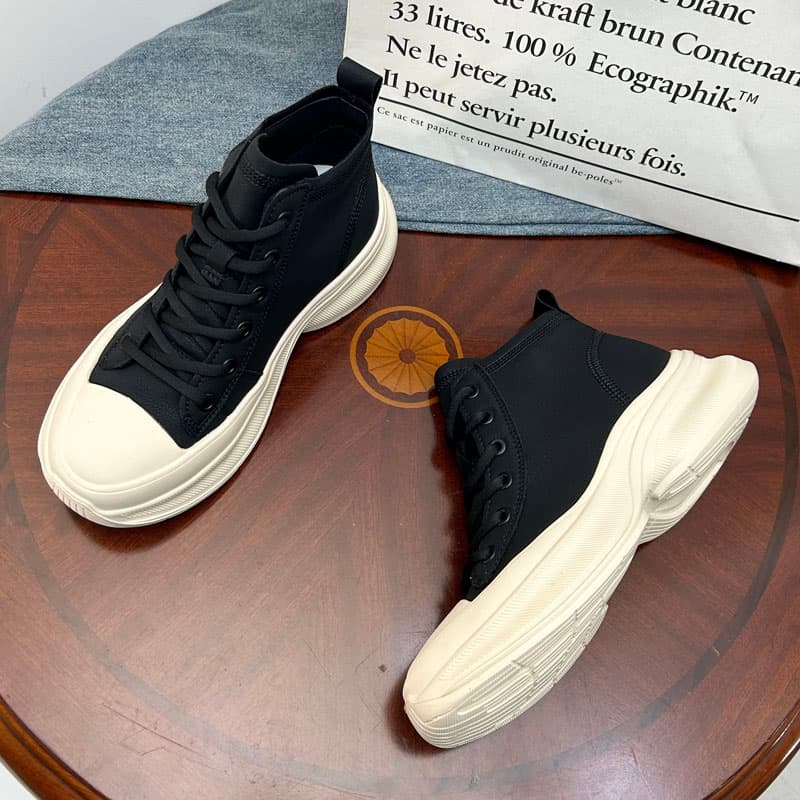 ハイカットスニーカー 厚底 スポーツ 履きやすい 厚底ソール 脚長効果 おしゃれ シンプル カジュアル きれいめコーデ クッション