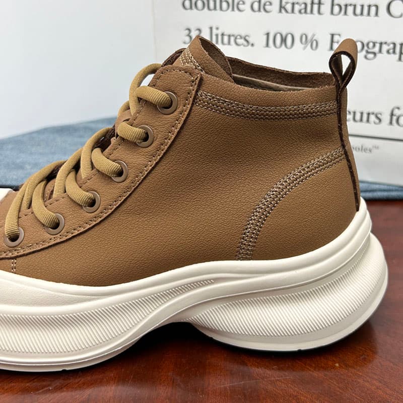 ハイカットスニーカー 厚底 スポーツ 履きやすい 厚底ソール 脚長効果 おしゃれ シンプル カジュアル きれいめコーデ クッション