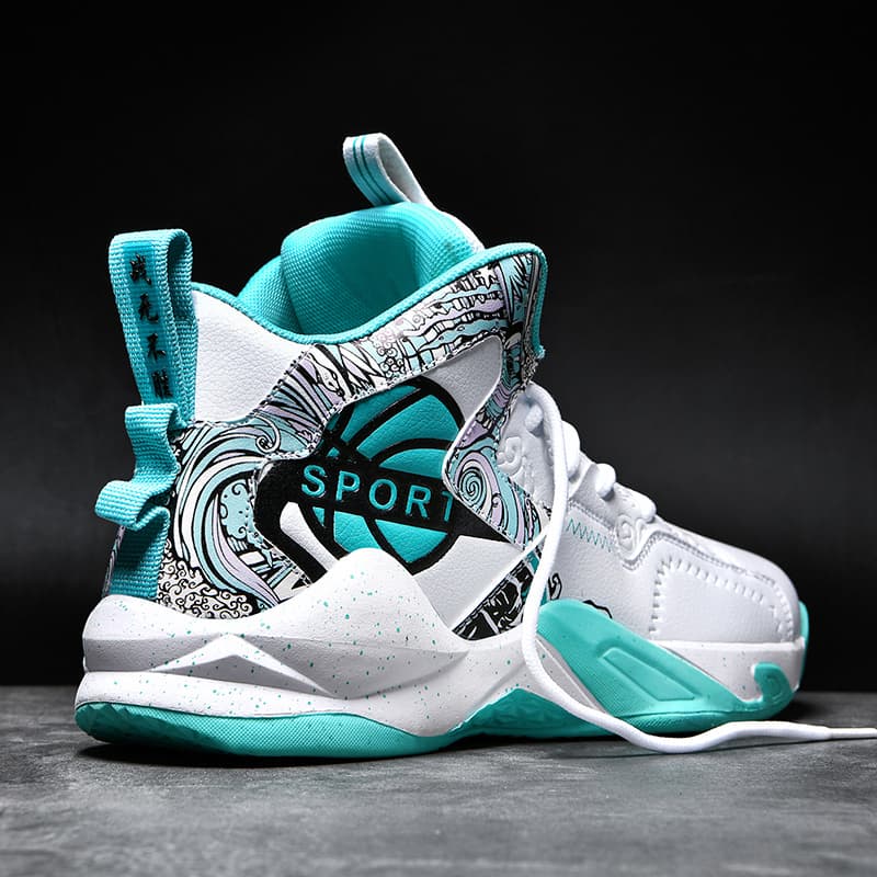 ハイカットスニーカー クッション性 衝撃吸収性 防滑性 通気性 日常使い 部活 スポーツ ランニング デイリーユース かっこいい 目立つ