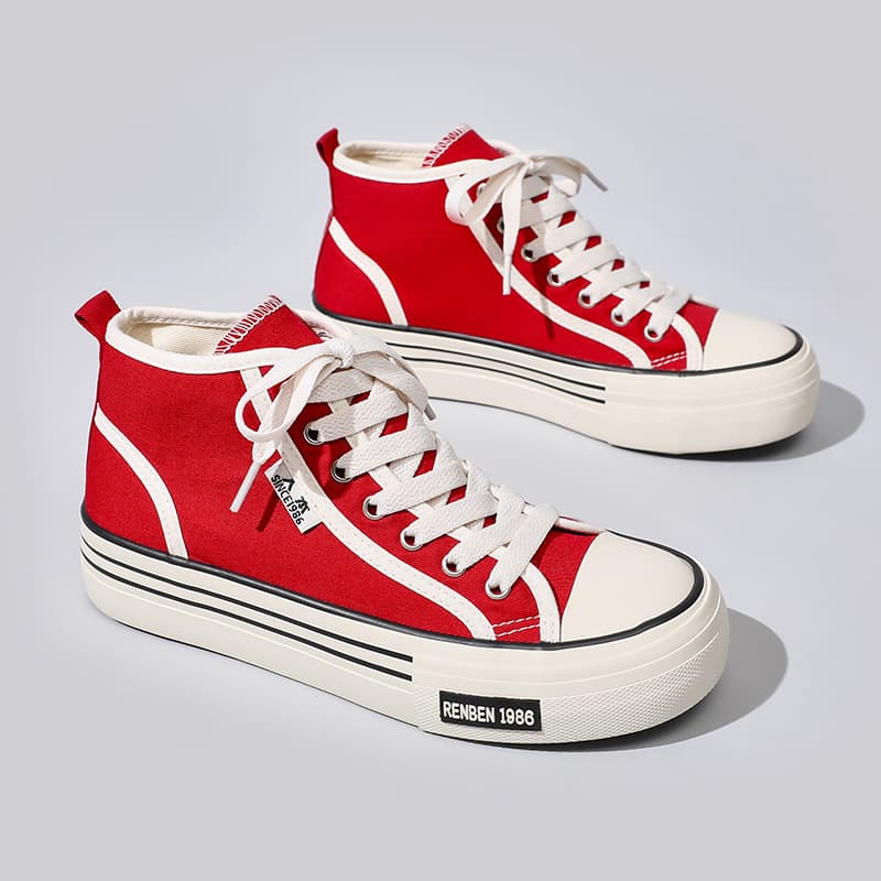 ハイカットスニーカー 人気 定番 シンプル カジュアル 可愛い 履きやすい 歩きやすい クッション 安定感 キャンパス 日常使い