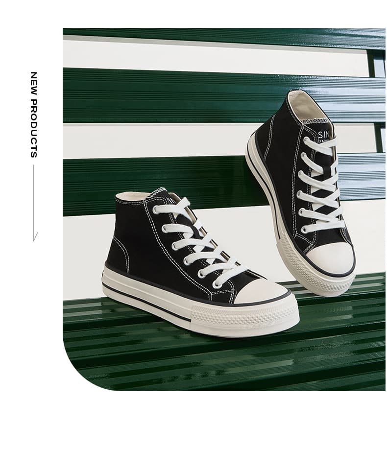 ハイカットスニーカー 定番 人気 カジュアル シンプル キャンパス レースアップ ふわもこ 靴下合わせ クラシカル