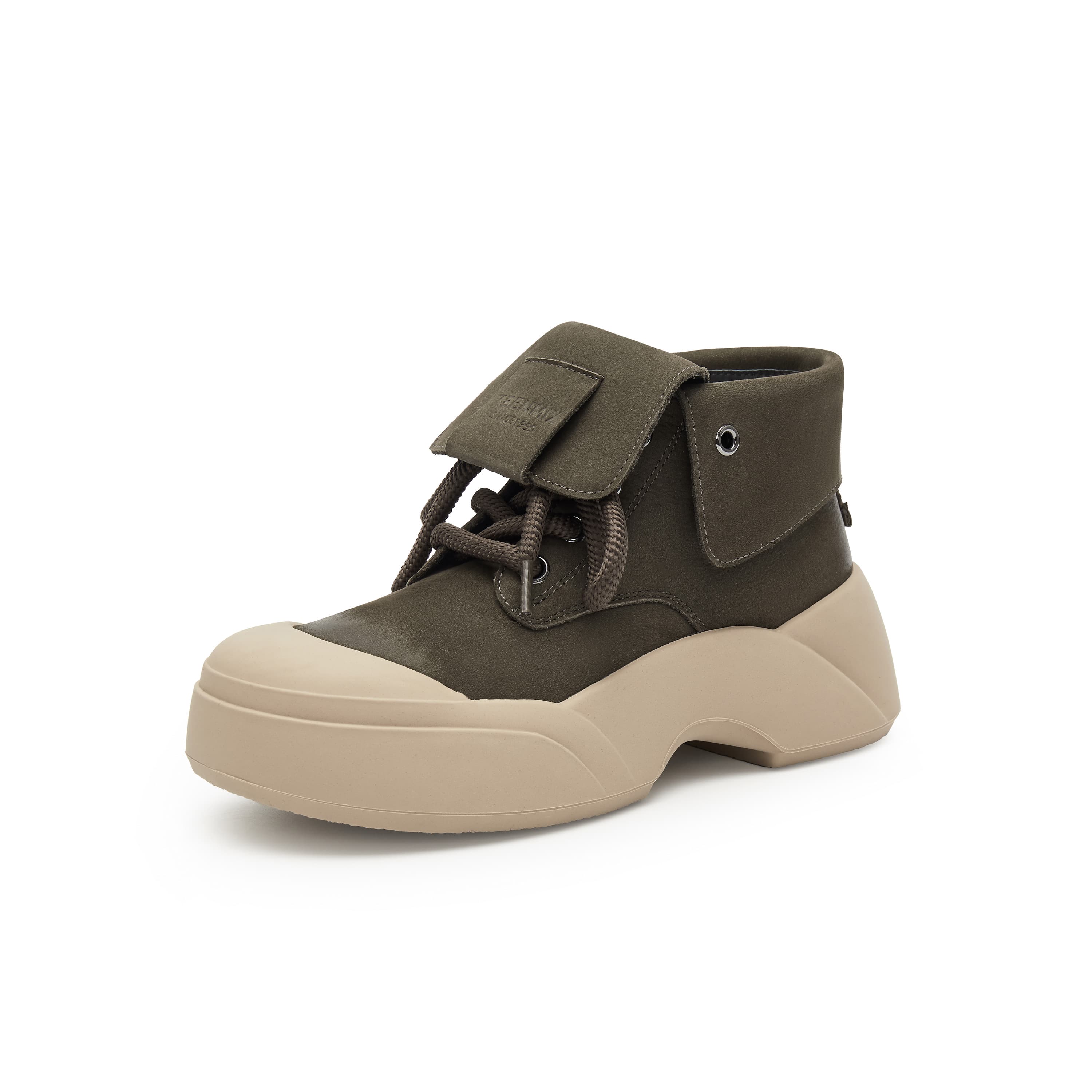 ハイカットスニーカー フラップポケット付き厚底ハイカットシューズ