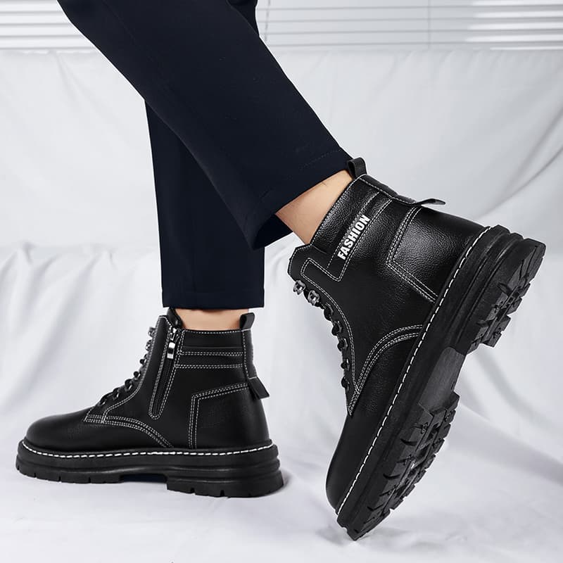 ハイカットスニーカー 高級感 ビジネス 通勤 会社 おしゃれ スタイリッシュ きれいめ 通気性 軽快 快適歩行 すべりにくい 安定感