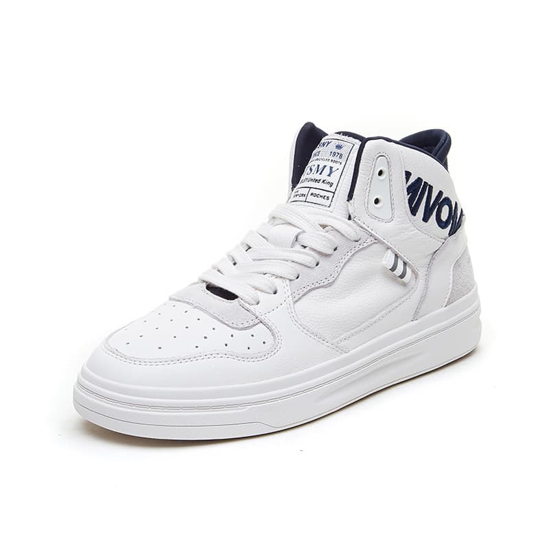 ハイカットスニーカー シンプル カジュアル 安定感 厚底ソール 上質な本革素材 ボリュームソール クッション  衝撃吸収 グリップ力