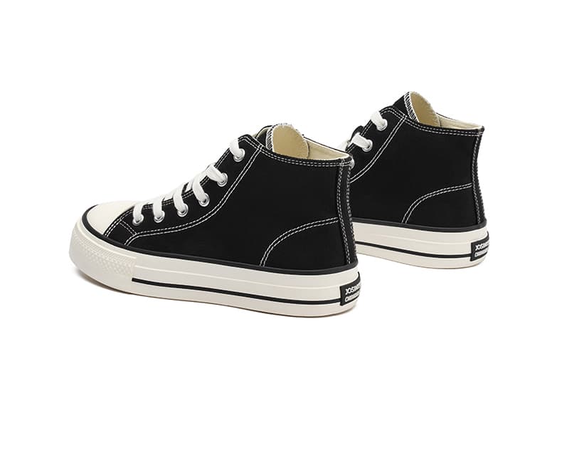 ハイカットスニーカー 定番 人気 カジュアル シンプル キャンパス レースアップ ふわもこ 靴下合わせ クラシカル