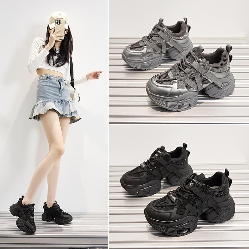 ハイカットスニーカー ヒップホップ ダンススニーカー 目立つ 遊び心 おしゃれ  ボリュームソール クロスベルト  安定感 クッション