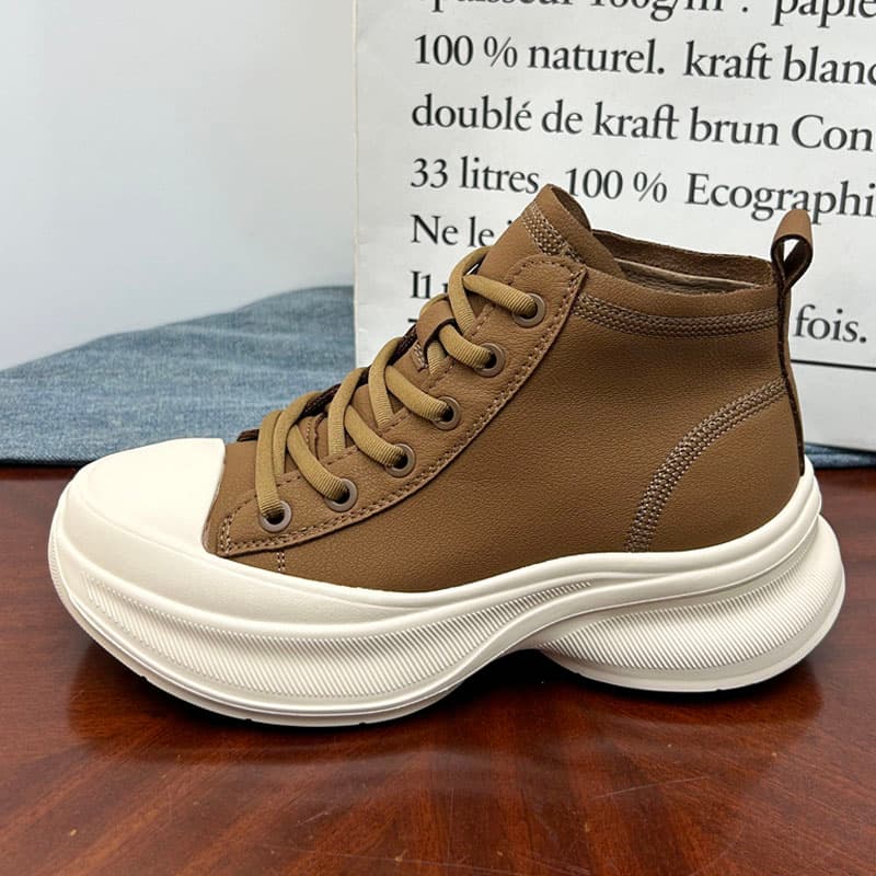 ハイカットスニーカー 厚底 スポーツ 履きやすい 厚底ソール 脚長効果 おしゃれ シンプル カジュアル きれいめコーデ クッション